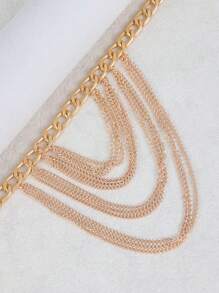 1pc Fashion High Heel Decoration Accessory, Multilayer Tassel Anklet For Women, DIY Decor Shoe Chain, Removable Anklet Accessory