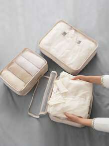 9pcs/Set Travel Packing Cubes, Large Capacity Zipper Organizer Bags, Hand-Held Travel Tote, Storage Bags, Mesh Bags, Cosmetic Pouch, Shoe Bag, Bottle Cover, Drawstring Bags, Regular Pouches, Luggage Bag, Underwear Organizer, Hospital Bag, Shirt, Underwear, Clothes, Cosmetics, Toiletries, Toothbrush And Toothpaste Waterproof Toiletry Kit,Boho Vibes - Multicolor - View 4