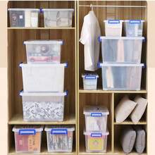 Set Of 1-4 Storage Boxes With Lids, Plastic Boxes, Stacking Boxes, Storage Boxes, Shelf Boxes - 透明 - 查看 4