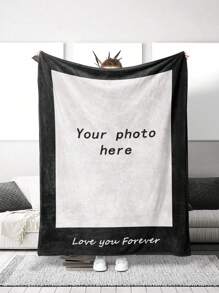 1pc Custom Flannel Blanket With Photo, Holiday Blanket, Gift Blanket, Soft And Fluffy Multipurpose Outdoor Beach Camping Living Room Sofa Pet Office Throw Blanket, Suitable For Mother's Day Gifts, Durable For Valentine's Day, For Graduation, For Father's Day, For Weddings, For Housewarming, Sofa, Bed, Car, Tea Room, Bedroom, Bathroom, Living Room, Dining Room
