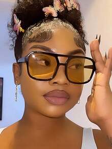 1pc Retro Classic Double Bridge Personalized Large Frame Fashion Glasses For Outdoor Travel Beach Accessories For Women Glasses Shades Basics Fall Winter Women Outfits Clothes Business Casual Gifts Fashion Glasses For Women Ladies Shades Beach Accessories Vintage Y2k Spring Summer Bright Colors For Summer Beach Vacation, Outdoor, Travel