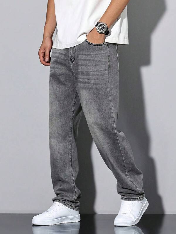 Jeans amples et décontractés avec poches pour garçon adolescent