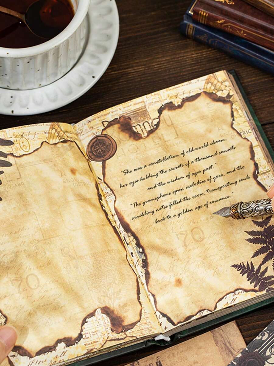 192 quyển sổ tay giấy bạc có thể viết được, loạt bài "Ode To The Distance", sổ tay chủ đề minh họa in tiếng Anh cổ điển, đồ dùng học tập, trở lại trường - Nhiều màu - Xem 1