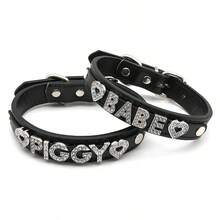 1件性感内衣配饰，水钻字母PU皮革项圈，男女通用朋克角色扮演黑色皮革颈圈，角色扮演配饰，性感内衣配饰，适合万圣节、圣诞节、情人节、约会、派对等场合。 - 彩色 - 查看 5