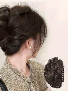 Accessorio elegante per chignon sintetico | Disegno multicolore a forma ovale con morsetto | Accessorio versatile per chignon alto adatto per signore | Adatto per uso quotidiano e occasioni speciali | Perfetto regalo per lei, accessorio per capelli