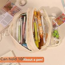 Tikplus Large Capacity Pencil Case, Big Pencil Box With 4 Compartments, Lightweight Zipper Pencil Bag, Suitable For Girls, Teens, Stationery Storage Bag, Cosmetic Bag, Suitable For Women And Men,For School Supplies,Back To School - Multicolor - View 11