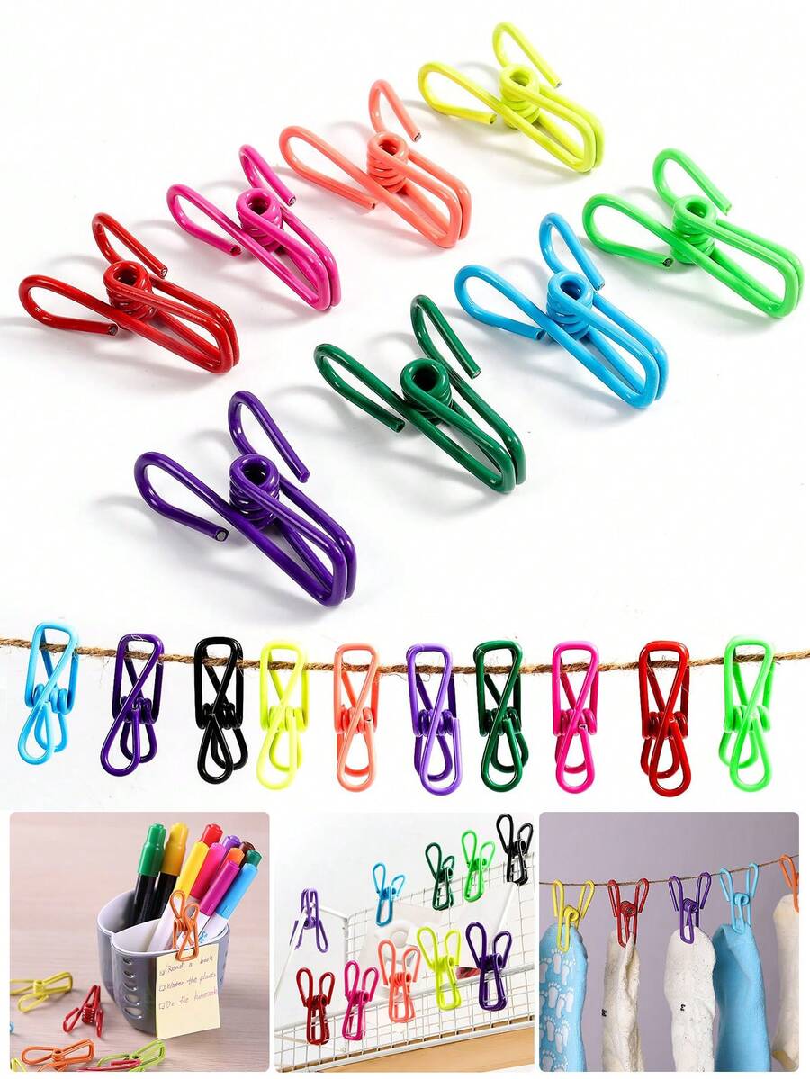 10 chiếc kẹp đa năng nhiều màu sắc, kẹp quần áo, kẹp phơi đồ, kẹp quần áo chống gió mạnh, dùng để niêm phong bao bì thực phẩm, túi đựng khoai tây chiên, quần áo & giấy, nhà bếp, kẹp túi đựng thực phẩm, khăn tắm, chăn, phác thảo - Nhiều màu - Xem 1