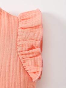 MommBaby Baby Girl Floral Lace Trim Cap Sleeve Romper, Newborn Summer Infant Bodysuit