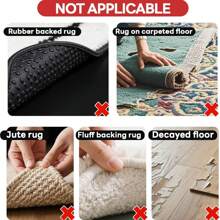 Rug Carpet Non Slip Grippers, Reusable And Washable Double Sided Carpet Tape Pads, Strong Adhesive Grippers For Area Rugs, Keep Corners Flat, No Damaging For Floor Removable, 4/8/16Pcs Room Decor Back To School
