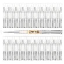 UPZIGS 50 Pcs Empty Cuticle Oil Pen, 3ml Travel Size Nail Oil Pen Bulk, Disposable Twist Pens With Brush No Leak, DIY Nail Care Kits For Nail Salon