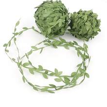 1pc Artificial Fabric Green Leaf Ribbon For Wedding Party Celebration, DIY Wreath Decorative Ribbon, Handmade Decoration Material, Artificial Green Vine Ribbon For Weaving Wreath, Fabric Willow Leaf DIY Wreath Supplies, Green Vine Decor,Fake Plants - Multicolor - View 9