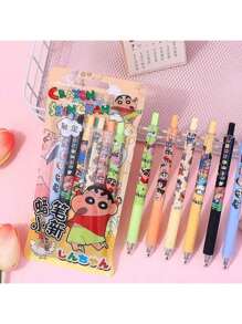 Crayon Shin Chan Stationery Set, A7 Small Notebook, Cartoon Ruler, Crayon Shin Chan Writing Tool, Very Suitable For Festivals, Fans, Offices, Schools, And Gift Giving,Back To School
