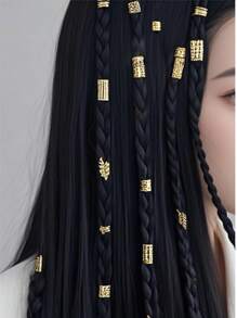 40pcs Bohemian Style Metal Open Hair Rings, Stylish French Hair Clips Accessories For Fashionable Girls,Hair Barrettes