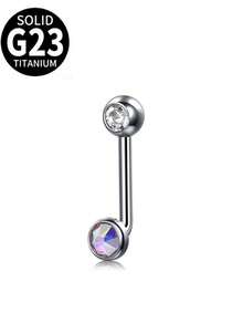 AVYRING 1pc Titanium Christina Barbells, 14G Internally Threaded VCH Belly Rings, Cubic Zirconia L Bent Christina Piercing Jewelry 10mm - Multicolor - View 4
