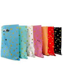 30个装 - 9.4*6.3英寸 婴儿派对礼品袋、生日糖果袋、儿童生日派对回礼袋、儿童生日派对礼物袋,星形图案,适用于婴儿派对、迎婴派对、婚礼、新年等场合。(1种颜色10个装) - 彩色 - 查看 10