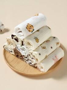 3pcs/Set Newborn Baby Cotton Gauze Handkerchief, Soft Baby Face Towel & Washcloth