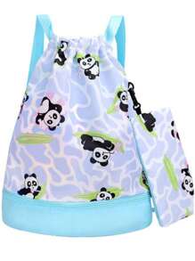 1pc Outdoor Cartoon Beach Backpack Waterproof Swimsuit Swimming Goggles Storage Bag Children's Dry Wet Separation Swimming Bag