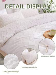 2/3 Pcs Solid Color Duvet Cover Set, Bedding, Soft And Comfortable Bedding, Skin- Bed Cover Set, Mattress Protector For Bedroom, Deep Pocket, Halloween Gift, Dustproof, For All Season, Dorm Room Essentials College, Fits Twin Full King Queen Size Bed, 1pc Duvet Cover And 1/2pcs Pillowcase, Machine Washable - 波希米亞 - 查看 6