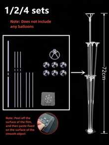 2sets 7-Hole Adhesive Balloon Column Stand For Table Decoration(72cm),Suitable For Wedding Decoration, Table Decoration, Graduation Decoration, Stage Decoration, Party Decoration And Birthday Party Decoration