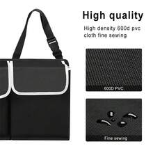 Large Car Boot Organiser Back Seat Hanger Tidy Storage Bag Pocket Hanging Pouch - Black - View 3