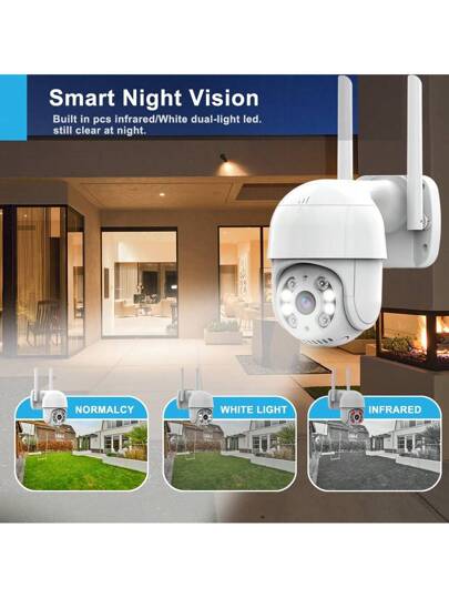 [High Definition Night Vision] 360° Rotating Wireless Security Camera, 1080P Way Audio AI Human Detection, Home/Business Indoor/Outdoor Waterproof Surveillance view 2