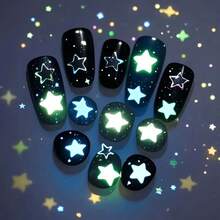 3D Glitter Hypoallergenic Christmas Nail Art Stickers (6-Pack) With Star, Heart, Moon, Snowflake, And Deer Designs. Self-Adhesive, DIY, Japanese And Korean Style. Cute, Sweet, And Hot! Sparkling And Dazzling Christmas Nail Art Decorations. Popular Nail Art Accessories For Women Worldwide. Nails Nail Supplies - Multicolor - View 3