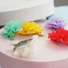 20pcs Chiffon Hair Bow Clip Flower Mini Hairpin Fine Hair Everyday Hair Accessories For Girls (Ten Colors) Claw Clips Hair Claws Hair Barrettes