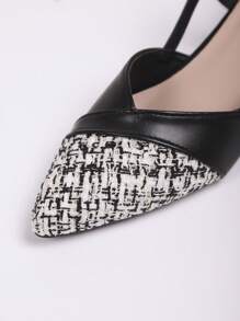 Women's Strap Buckle Pointed Toe Slip-On Pumps, French Style Elegant Square Toe Backless Sandals, Fashion Versatile Thick Heel Summer Vacation Shoes