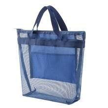 Portable Storage Bag, Travel Toiletry Bag, Large Capacity Shopping Bag, Outdoor Mesh Beach Storage Bag