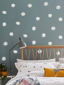 White Daisy Flower Wall Decal Floral Decoration For Nursery Kid's Room Living Room, Removable & Reusable Wall Sticker Room Decor Home Decor Wallpapers Wall Paper Wallpaper Bathroom Kitchen Stickers Wall Decor Wall Stickers - Multicolor - View 5