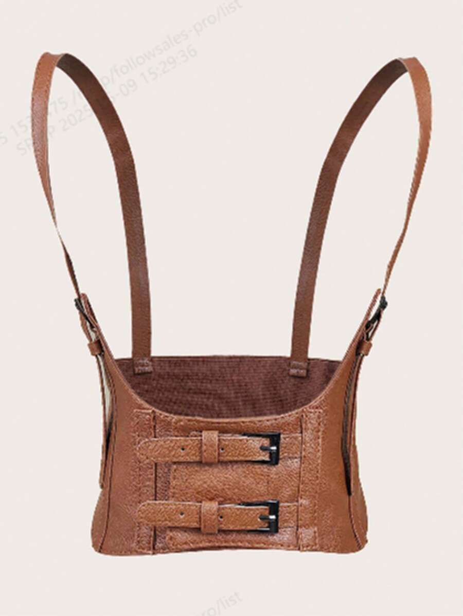 Women's Elastic Waist Trainer Belt, Extra Wide Waist Cincher, Suspender Design, Waist Slimming, Bust Lifting, Women's Waist Trainer - Camel - View 1