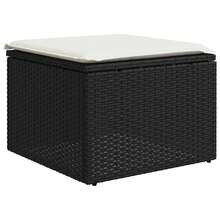 vidaXL Set Divano Da Giardino 6 Pz Con Cuscini Nero In Polyrattan - Black - View 3