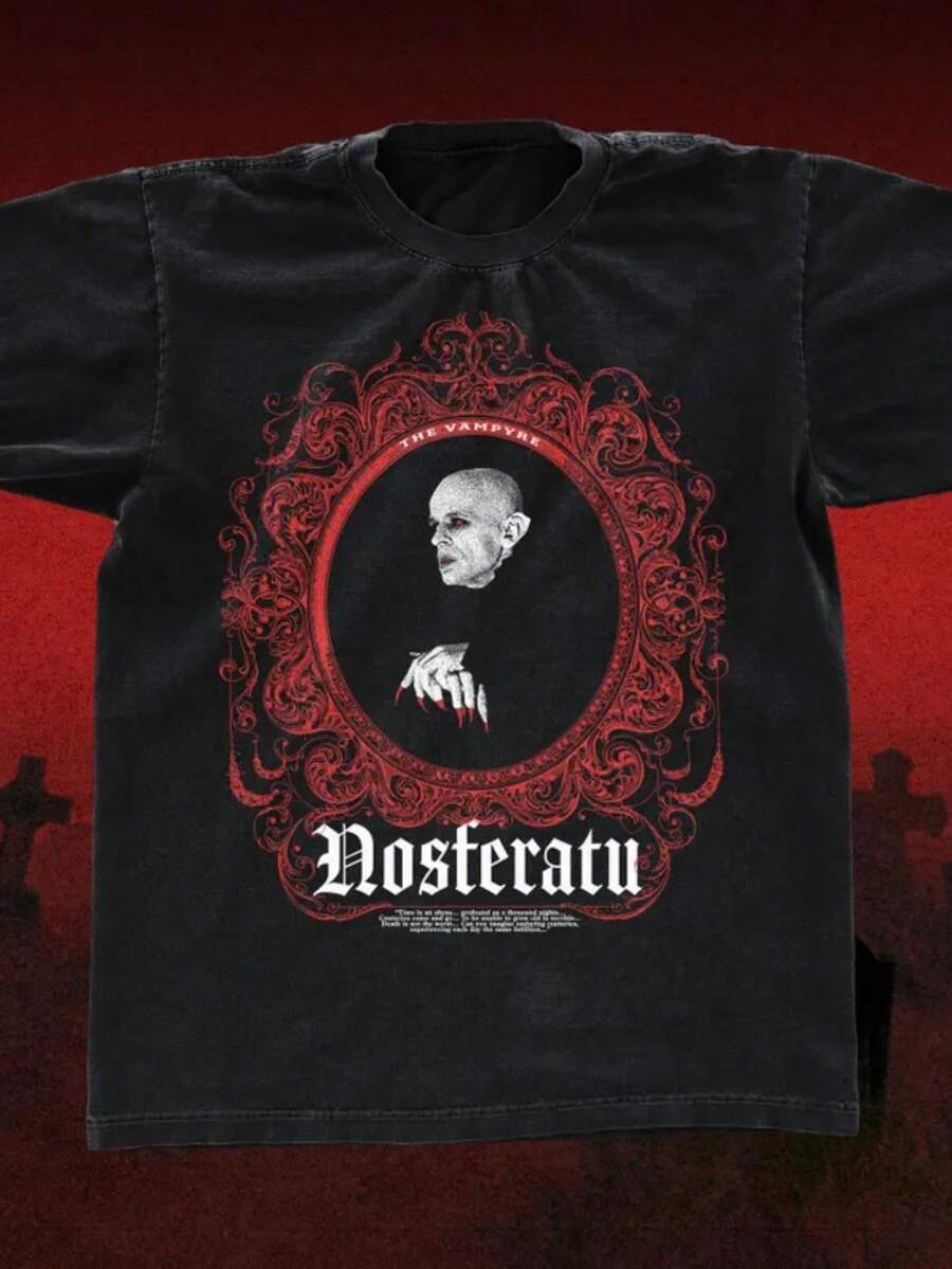 Dosferatu T-Shirt Unisex Men Women 100% Cotton Top Premium Streetwear New Release Immediate Shipping Various Colors!! Plus Size - 黑色 - 查看 1
