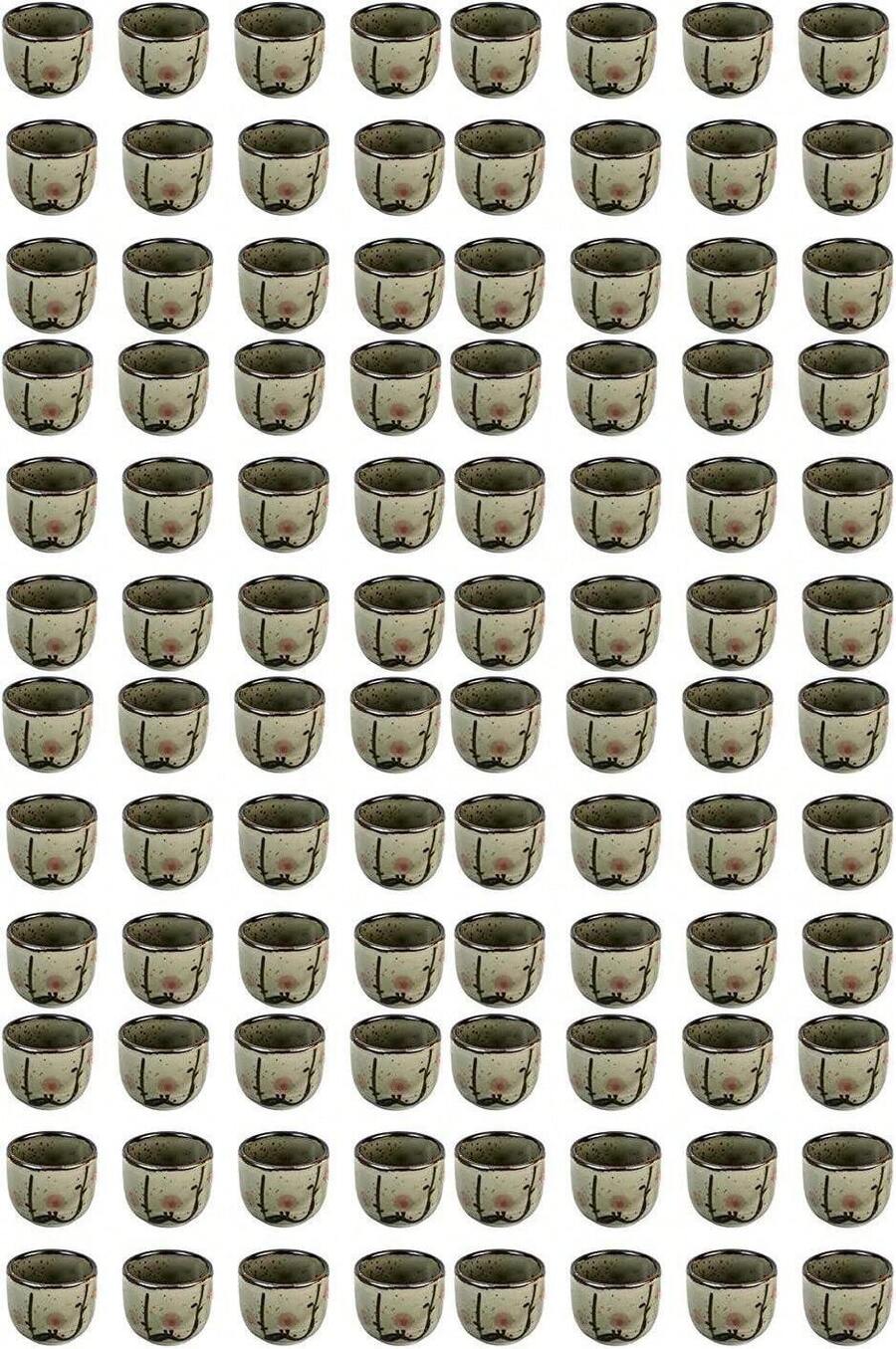JapanBargain, Set Of 12 Sake Cups Japanese Porcelain Wine Saki Cup Small Tea Cup Microwave And Dishwasher Safe (White) - Light Green - View 1