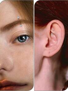 3 件装 Rook 穿孔饰品香蕉眉毛杠铃螺旋唇钉唇环唇环耳钉肚脐银金球弧形杠铃 6 毫米 8 毫米 10 毫米 16G - 彩色 - 查看 5