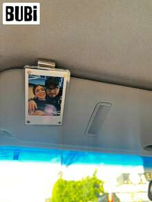 Customized Car Sun Visor Photo Frame Clip, DIY Personalized Photo Holder, Suitable For Family, Pet Dog/Cat, Boyfriend/Girlfriend Photos, Auto Accessories - Wave Style - View 11