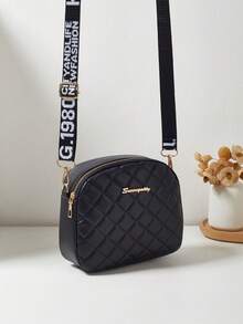 时尚简约休闲女士单肩包、运动/工作/化妆/手机收纳斜挎包、菱形方形钱包、个性化礼物、校园包、钱包、零钱包、周末包、折叠手提包、跑步包、情人节礼物、斜挎包、校园风格钱包、零钱包、口红包、钥匙包 - 黑色 - 查看 1