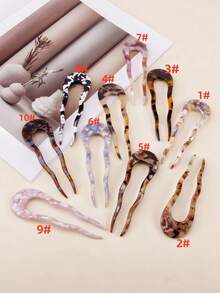 1pc/3pcs Hair Forks Hair Pins Sticks For Thick Long Hair, U Shaped Hair Pins For Buns, 4.5inch Large Wavy French Hair Pins, Tortoise Shell 2 Prong U-Shape Hairpins Hair Accessories For Women Girls French Bun Hair Tools For Girls Hair Accessories Summer Elegant Hair Accessories Holiday Accessories Wedding Accessories Hair Bun Maker Hair Styling Pins, School Stuff, Gift Sets, Hair Piece, Head Accessories - Multicolor - View 8