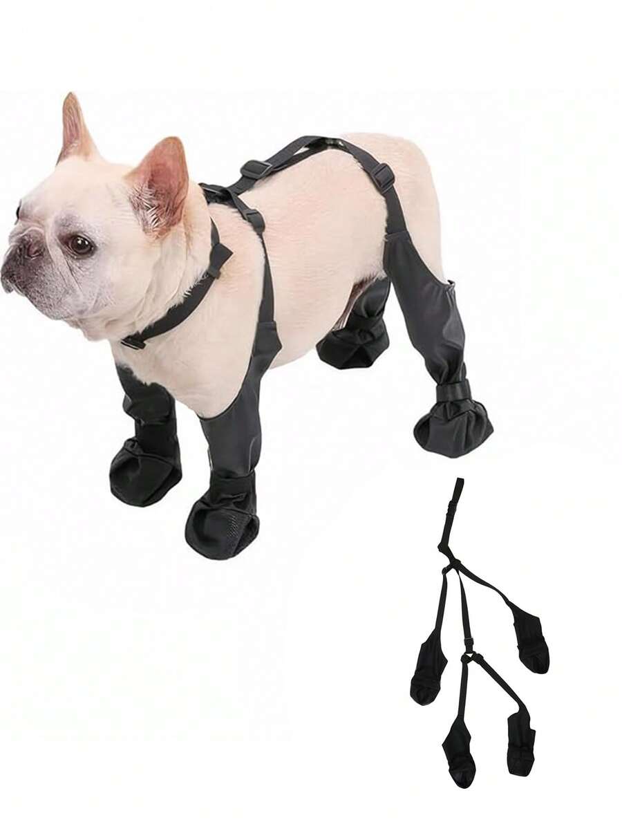 1 件防水狗靴，防尘防滑宠物鞋，带可调节绑带的狗雨靴 - 适合小型到大型犬种的户外狗鞋