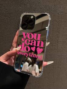 1pc "You Can Do Anything" Slogan Printed Acrylic Anti-Drop Phone Case, Compatible With IPhone 16/11/12/13/14/15/15 Pro/15 Plus/15 Pro Max/7 Plus/8 Plus/X/Xs Max/Xr/11 Pro/12 Pro/13 Pro/14 Pro/12 Mini/13 Mini/11 Pro Max/12 Pro Max/13 Pro Max/14 Pro Max/14 Plus/6/6s/6 Plus/7/8/16 Pro/16 Plus/16 Pro Max/SE, And Galaxy A54/A14/A12/A13/A15/A32/A33/A24/A52S/S20/S21/S22/S23/S24/S23 Plus/S24 Ultra/S25/A15/A33/A23, Waterproof, Shockproof, Scratch-Resistant - Multicolor - View 1