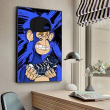 1 件有趣的动物猴子戴帽子时尚无聊海报帆布画现代家居客厅卧室房间酒吧咖啡馆装饰可选框架 - 彩色 - 查看 46