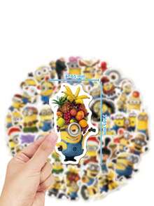 Universal 50PCS Minions Officially Licensed Minions Stickers Dave Stuart Jerry Kevin Bob Cartoon Image Cute Characters High Value Creative Waterproof Stickers DIY Computer Tablet Skateboard Decoration Back To School Season Birthday Christmas Halloween Surprise Gift