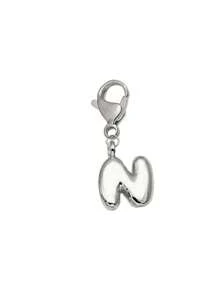 Lindas letras prateadas de bolha, lindo colar com pingente de bolsa - Pingente da sorte, lindas iniciais estilo hip-hop, letras de A a Z, pingente de bolsa e mochila de liga brilhante - Presente perfeito para aniversários e ocasiões especiais, chaveiro, bolsa, mochila, pingente, carro, presentes para mulheres e meninas, carteiras e acessórios para bolsas, presentes para o Dia dos Namorados, presentes para o Dia dos Professores, presentes para o Dia das Mães.