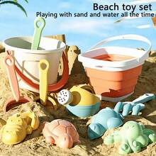 Foldable Beach Toys - Bucket And Shovel Set, Travel-Friendly Sandbox Toys, Beach Castle Building Toys, Suitable For Sandcastles, Beach Entertainment Toys, Children Beach Toys, Convenient Digging Sand Kit, Pool Tools, Foldable Small Bucket, Baby Sand Play Interactive Toys, Summer Beach Toy Set