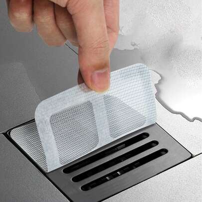 50片装淋浴/浴缸毛发收集器 - 易于使用，排水过滤贴纸，一次性排水盖，适用于淋浴间、水槽和洗衣房，易于粘贴，防止毛发堵塞排水盖，一次性排水过滤器，浴室毛发收集塞，排水盖，厨房水槽过滤器，一次性淋浴排水毛发收集器，排水过滤贴纸，浴室浴缸毛发堵塞塞，浴室配件