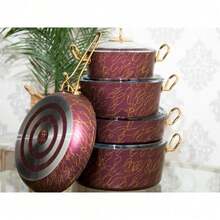 OMS 9PC GRANITE COOKWARE SET PURPLE- Sturdy Aluminium Handles - Default - View 2