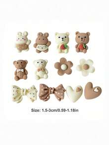 12pcs/Set Bow, Bear, Rabbit, Flower, Heart Shaped Shoe Charms, Suitable For Sandals And Beach Shoes, Cute Shoes Accessories For Spring Summer, Decorations Gift Ideas - Multicolor - View 9