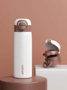 1 par de botellas de agua de acero inoxidable, botellas de agua deportivas muy atractivas con correa, de gran capacidad, simples, aisladas