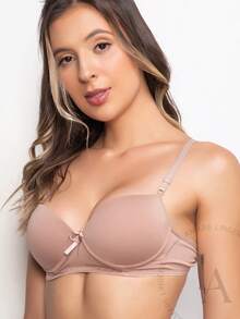 Traditional Basic Bubble Cup Bra Plain Microfiber Direct From Factory Comfortable - 黑色 - 查看 8