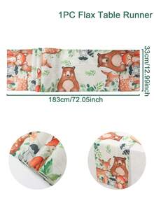 1 件林地动物主题亚麻桌旗、绿色森林派对装饰桌布、乡村风格派对装饰桌布、1 岁生日装饰、派对装饰桌布、橱柜装饰罩、餐桌装饰、厨房装饰餐厅装饰桌旗、房间装饰家居装饰桌裙、派对回礼、生日礼物 - 林地動物 - 查看 8